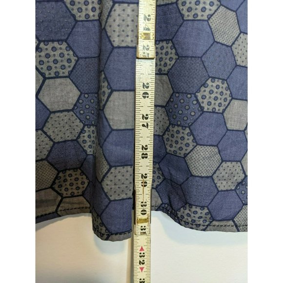 XXX TRIPP NYC Button Down Shirt Mens Blue Honeycomb Size XL Industrial Goth Punk - Picture 6 of 7